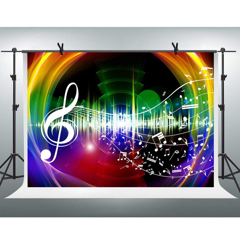 FHZON 7x5ft Rainbow Music Backdrop Music Notation Photography Background Theme Party Wallpaper Photo Booth Prop BJYYFH18 - Image 4